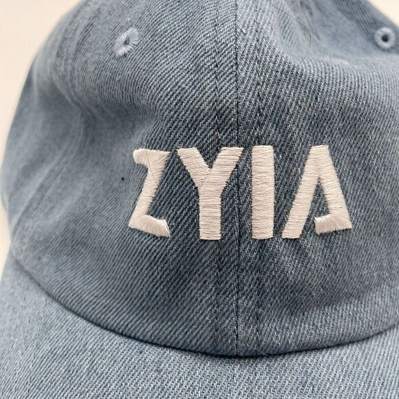 Zyia Active Light Denim Baseball Hat NWT Adjustable One Size Unisex 100% Cotton - Picture 2 of 11